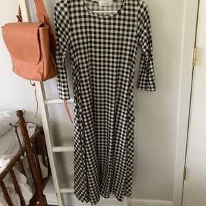 Black and white midi dress